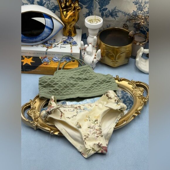 🆕 ZIMMERMANN KIDS 🧿 NWOT Waverly Knit Bandeau Bikini, Mismatched Floral Sz 1 Y - Picture 4 of 14